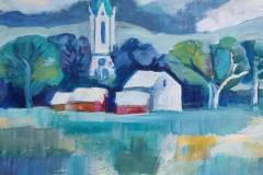 Norwegische Landschaft mit Kirche